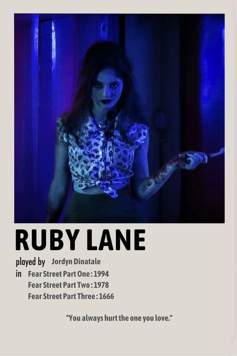 Ruby Lane Fear Street Costume, Fear Street Polaroid Poster, Shadyside Aesthetic, Ruby Lane Fear Street, Fear Street Part One, Fear Street 1994, Horror Girl, Polaroid Movie Poster, Street Aesthetic