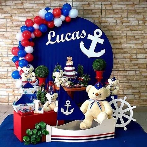 Nautical Baby Shower Boy, Sailor Baby Showers, Sailor Birthday, Sailor Theme, Nautical Birthday Party, Idee Babyshower, Nautical Themed Party, Nautical Birthday, Nautical Baby Shower