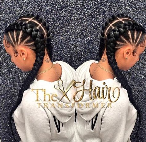 Cute cornrows via @the_hairtransformer - https://blackhairinformation.com/hairstyle-gallery/cute-cornrows-via-the_hairtransformer/ Cute Cornrows, Feed In Braid, Two Braids, Beautiful Braids, Girls Braids, Hairstyle Gallery, Cornrow, Cornrow Hairstyles, Box Braids Hairstyles