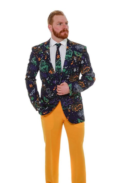 Pre-Order - The Masquerade of Mardi Gras Blazer - Delivery Mid-February 2017 Crazy Party, Mardi Gras Outfits, Suit For Men, Crazy Man, Mardi Gras Party, Party Suits, Suits Coats, Fashion Colours, Halloween Outfits