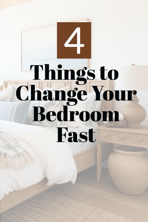 Transform your boring bedroom into a stylish sanctuary! Discover 4 simple changes you can make today - from budget-friendly decor to eye-catching lighting and art. Get ready to feel refreshed and rejuvenated! Click to see how. Easy Bedroom Makeover, Blue And Cream Bedroom, Pink Velvet Curtains, Boring Bedroom, Cream Drapes, Cream Bedrooms, Rattan Floor Lamp, Blue Framed Art, Inexpensive Art