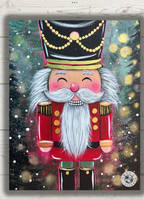 Nutcracker Painting, Nutcracker Image, Nutcracker Crafts, Santa Paintings, Nutcracker Christmas Decorations, Christmas Canvas Art, Christmas Paintings On Canvas, Painted Pony, Creative Arts And Crafts