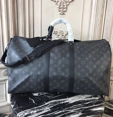 Louis Vuitton Monogram Eclipse Canvas Keepall 55 Bandouliere M40605 Keepall 55 Bandouliere, Louis Vuitton Duffle, Louis Vuitton Duffle Bag, Louis Vuitton Keepall, Vuitton Handbags, Louis Vuitton Handbags, Cowhide Leather, Louis Vuitton Damier, Travel Bag