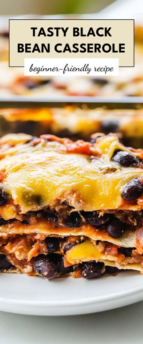 Image for Tasty Black Bean Casserole Black Bean Tortilla Casserole, Black Bean Casserole Recipes, Bean Casserole Recipes, Black Bean Casserole, Tortilla Casserole, Yummy Casserole Recipes, Tamale Pie, Crockpot Casserole, Whole Wheat Tortillas