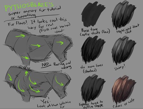 How To Shade Fur, How To Color Fur, Animal Fur Patterns, Fur Tutorial, How To Draw Fur, Painting Fur, Animation Anime, Canine Art, Art Animation