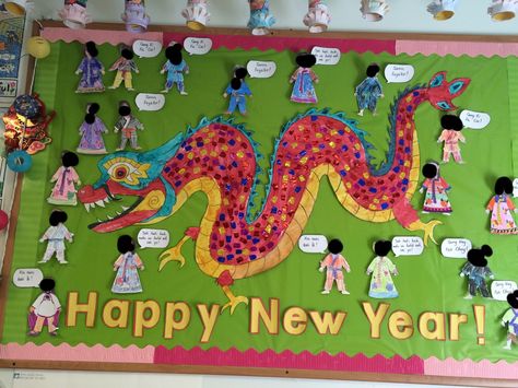 Lunar New Year Bulletin Board, New Year Bulletin Board Ideas, New Year Bulletin Board, Door Decs, Bulletin Board Ideas, Asian Countries, Kindergarten Ideas, Lunar New Year, Board Ideas