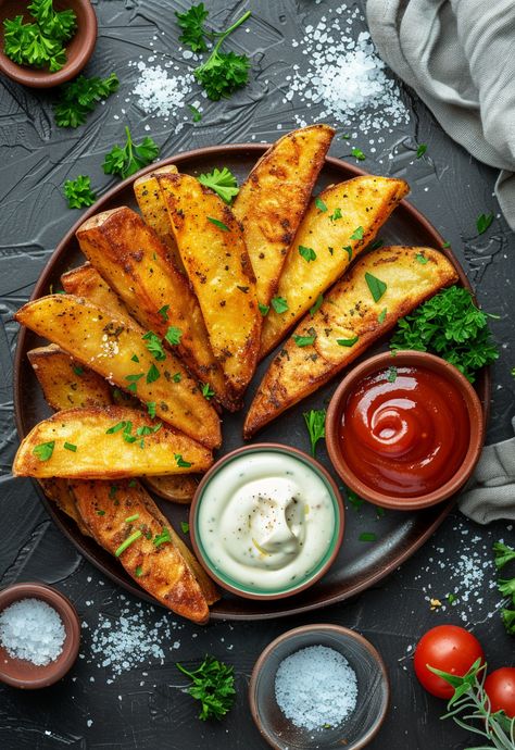 Learn How to Cook Air Fryer Potato Wedges Recipe For Free | Recipes You'll Love, Made Easy! Potato Wedges Air Fryer, Air Fryer Potato Wedges, Ninja Airfryer, Seasoned Potato Wedges, Air Fryer Potato, Trendy Recipes, Air Fryer Recipes Snacks, Steak Bites Recipe, Potato Wedges Recipe