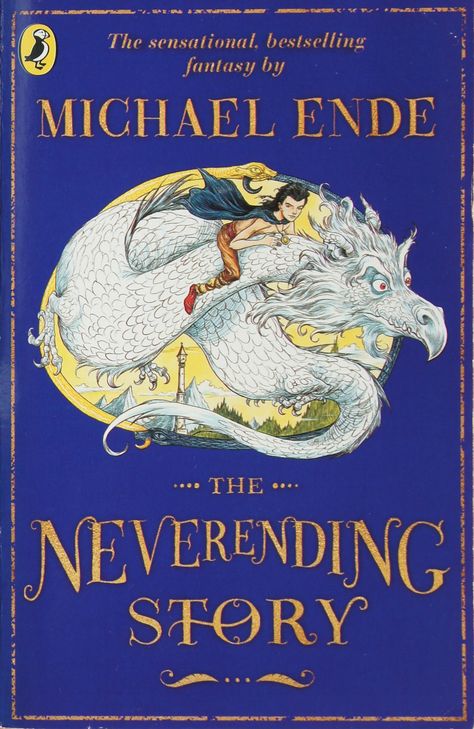 Michael Ende | The Neverending Story (1979) | A lonely boy named Bastian finds a strange book that draws him into the beautiful but doomed world of Fantastica. Only a human can save this enchanted place - by giving its ruler, the Childlike Empress, a new name. But the journey to her tower leads through lands of dragons, giants, monsters, and magic - and once Bastian begins his quest, he may never return. As he is drawn deeper into Fantastica, he must find the mysteries of his own heart. Neverending Story Book, The Neverending Story Book, Story Book Cover, The Never Ending Story, Never Ending Story, Orphan Girl, Quentin Blake, Neverending Story, Ending Story