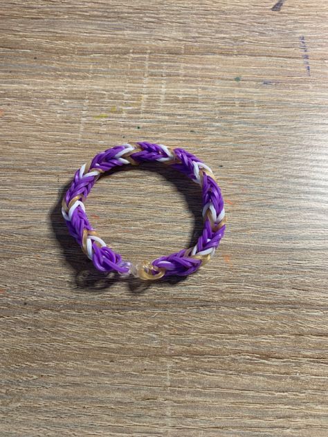 Purple white and gold Baltimore Ravons bracelet made with loom band Rainbow Loom Bracelet, Loom Band, Rainbow Loom Bracelets, Loom Bracelet, Loom Bands, Rainbow Loom, Loom Bracelets, White Rainbow, Baltimore Ravens