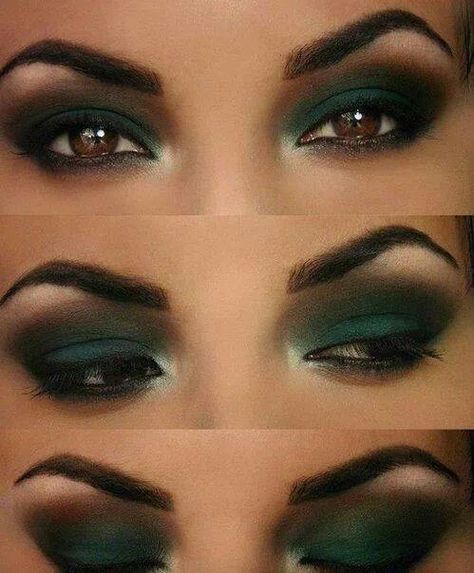 Green Smokey Eye, Smoky Eyes, Dramatic Makeup, Beauty Make-up, Makijaż Smokey Eye, Eye Makeup Designs, Green Eyeshadow, Masquerade Mask, Makeup For Green Eyes