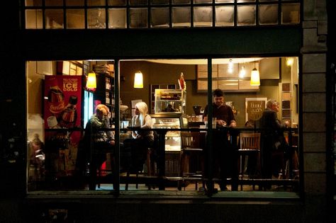 Looking through night time windows in Sodermalm, Sweden.  Slice of night life.... Watching Through The Window, Sodermalm Sweden, Window At Night, Restaurant Window, House Collage, Green Ceiling, Diner Aesthetic, Cafe Window, Night Window