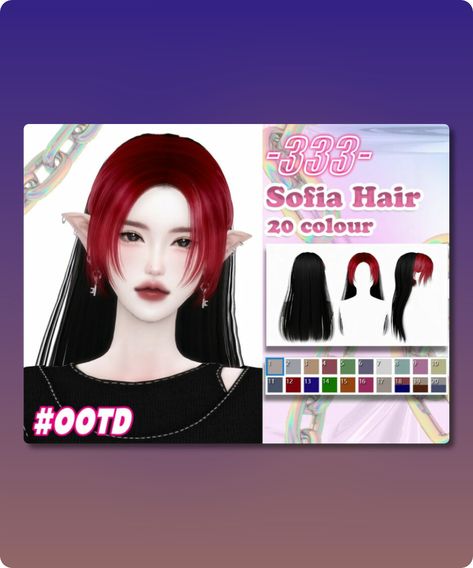 Sims 4 Hairstyle CC: 333-Sofia Hair By Asan333 Mod Hairstyles, 4 Hairstyles, Sims 4 Cc Download, Double Buns, Model Nails, Sims Hair, Best Sims, Hair Food, Lip Mask