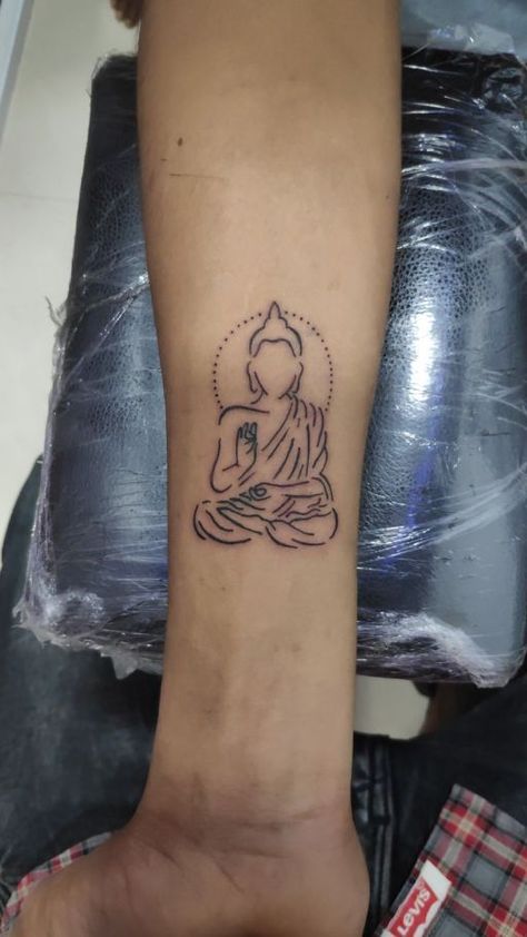 Elevate your spirit in ink: Buddha tattoo ideas. Explore designs that capture the serenity and wisdom of this timeless symbol. Buddha Tattoo Simple, Small Buddhist Tattoo, Tattoo Ideas Buddha, Bhuddist Tattoos, Small Buddha Tattoo, Buddhist Tattoo Sleeve, Divine Feminity, Buddhism Tattoo, Buddha Tattoo Ideas