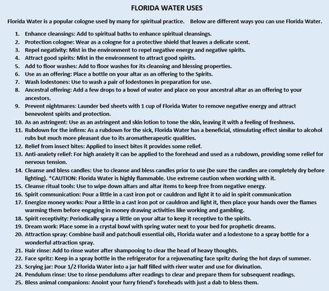 Florida Water Cologne Uses, Florida Water Cleansing Spray, What Is Florida Water, Florida Water Uses Witchcraft, Florida Water Witchcraft, Benefits Of Florida Water, Uses For Florida Water, Florida Water Benefits, Kananga Water Uses