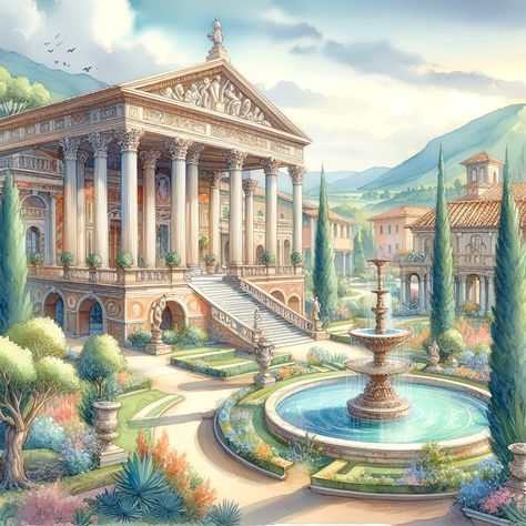 "Welcome to A Cat Named Midnight! I'm so happy to present my charming Watercolor Italian Roman Villa clipart! They are perfect for junk journals, greeting cards, stickers, invitations, mugs, prints, bags, apparel, social media posts, or anything you can dream! They will make a lovely addition to your clipart treasures! With 10 beautiful scenes they are a great value! ❤ INCLUDED  10 High Resolution JPG images at 300 DPI, 3600 x 3600 pixels (12 inches x 12 inches) All watermarks are removed in the downloaded image. The images are JPGs and have solid backgrounds. They are not on transparent backgrounds. ❤ THIS ITEM IS AN INSTANT DIGITAL DOWNLOAD Your beautiful images are available immediately. You will receive an email with the link or you can access your images in \"Purchases\" in the dropdo Art Junk Journal, Vintage Clip Art, Roman Villa, Beautiful Scenes, Architecture Images, Dream Vacations Destinations, Cute Flower Wallpapers, Journal Scrapbook, Clip Art Vintage