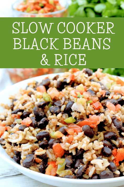 Cook Black Beans, Rice And Black Beans, Beans In Crockpot, Slow Cooker Rice, Slow Cooker Beans, Slow Cooker Black Beans, Rice And Beans Recipe, Black Beans And Rice, Black Bean Recipes