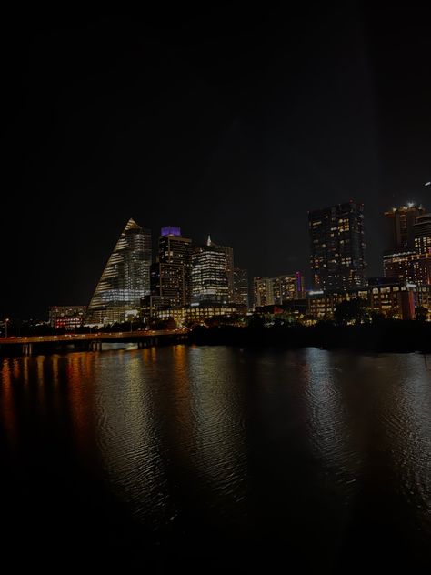 #texas #austin Austin Texas Night, Austin Texas, Sydney Opera House, Texas, Water, Building, Travel