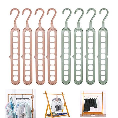 Linseray Magic Clothes Hangers, 8 Pack Wardrobe Hangers Multi Functional Closet Hangers Rotate Anti-Skid Folding Hanger for Dormitory, Bedroom, Bathroom: Amazon.ca: Home & Kitchen Functional Closet, Smart Closet, Magic Clothes, Closet Clutter, Trouser Hangers, Closet Hangers, Non Slip Hangers, Folding Hanger, Pants Rack