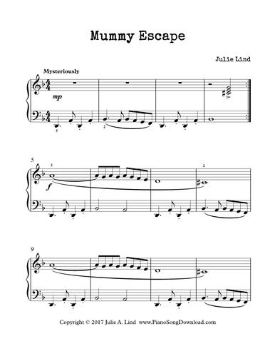 Mummy Escape: A fun Halloween piano solo for early intermediate piano players. Print for free at Piano Song Download! Christmas Piano Songs, Escape Halloween, Halloween Piano, Teachers Bag, Beginner Piano Lessons, Teaching Piano, Piano Ideas, Online Piano Lessons, Play The Piano