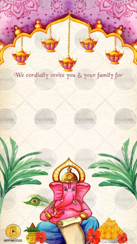 Ganpati Bappa Invitation Card | Ganesh Chaturthi Invite | Indian invitation cards, Indian wedding invitation card design, Housewarming invitation templates Ganpati Bappa Invitation Card, Ganesh Chaturthi Invitation Card, Housewarming Invitation Cards, Ganpati Invitation Card, Indian Invitation, Housewarming Invitation Templates, Free Invitation Cards, Hindu Wedding Invitation Cards, Indian Invitation Cards