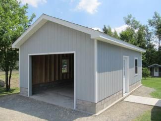 16x24 Garage | Adirondack Storage Barns 16x24 Shed Plans, 20x30 Garage, 12x8 Shed, Garage Build, Pole Barn Plans, Pole Barn Garage, Backyard Barn, Austin Cars, Pallet Shed