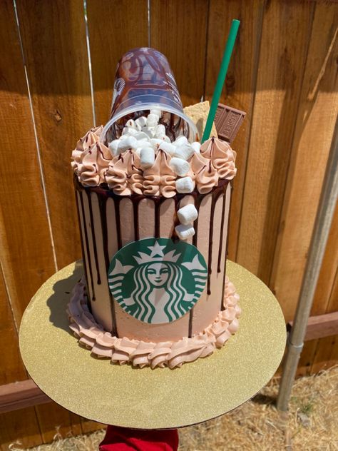 Starbucks Birthday Party, Starbucks Party, 19th Birthday Cakes, Starbucks Cake, Starbucks Birthday, Bolo Red Velvet, Teen Cakes, Candy Birthday Cakes, 13 Birthday Cake