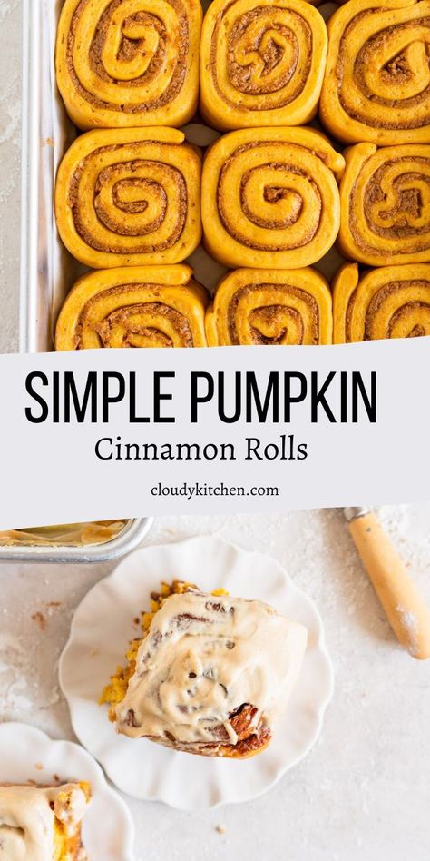 Brioche Recipes, Pumpkin Brioche, Cloudy Kitchen, Maple Cream Cheese, Maple Frosting, Brioche Recipe, Pumpkin Cinnamon Rolls, Maple Cream, Dough Recipes