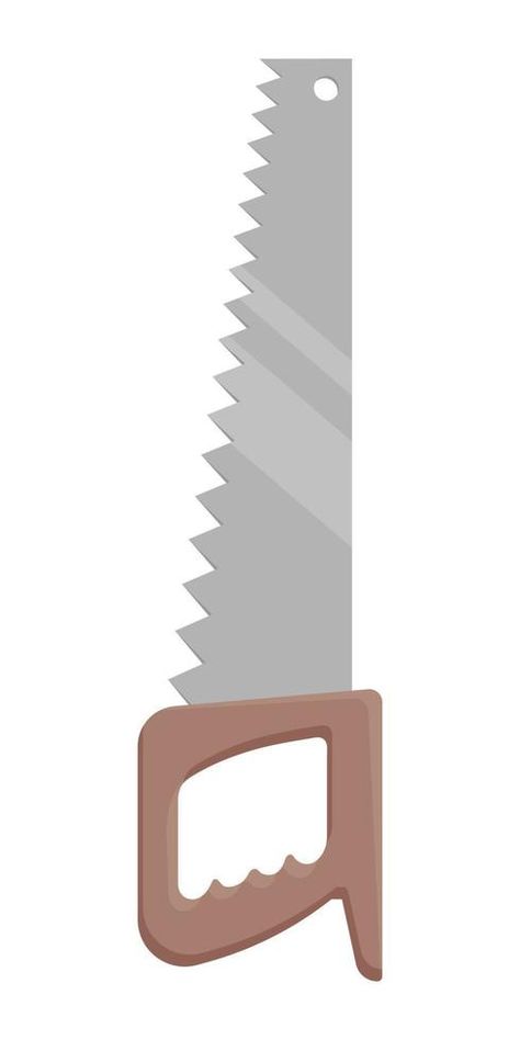 Handsaw carpentry tool with hardened teeth isolated on white background, flat icon. Repair tool. Joinery or carpentry instruments. Saw Drawing, Carpentry Tools, Simple Line Drawings, Book Talk, Flat Icon, Drawing Tools, Simple Lines, Carpentry, Joinery