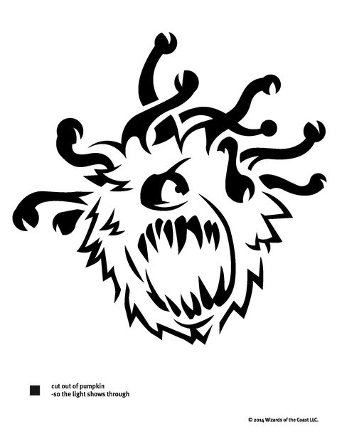 Beholder pumpkin template. Dnd Pumpkin Carving, Dnd Cricut, Dnd Doodles, Dnd Tattoos, Tattoo Pumpkin, Dnd Halloween, Campaign Items, Pumpkin Carving Template, Nerd Party