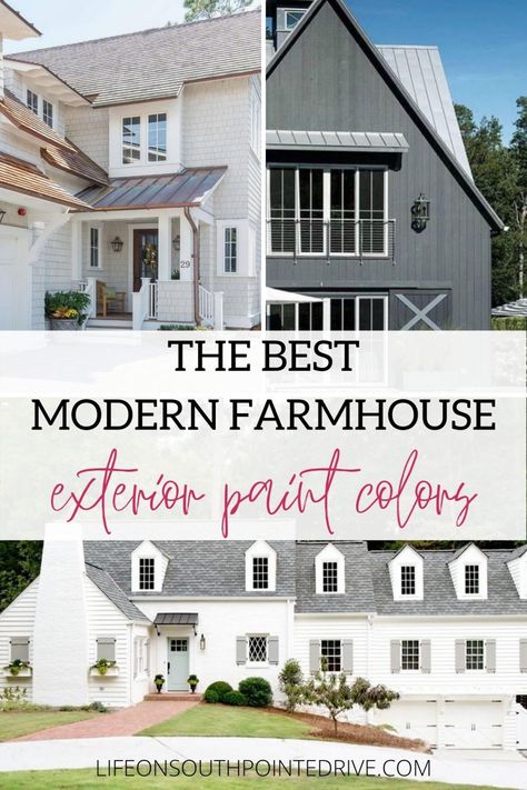 Popular Exterior House Colors 2020, Best Exterior House Colors 2020, Popular Exterior Paint Colors, Modern Farmhouse Exterior Paint Colors, Paint Colors Modern Farmhouse, Exterior Farmhouse Colors, Farmhouse Exterior Paint, Outdoor House Paint, Farmhouse Exterior Paint Colors