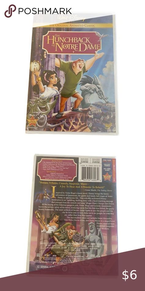 Disney Hunchback of Notre Dame DVD Disney Hunchback Of Notre Dame, Cozy Movie Night, The Hunchback Of Notre Dame, Hunchback Of Notre Dame, Dvd Collection, Love And Friendship, Power Of Love, The Power Of Love, Heartwarming Stories