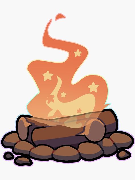 "CAMPFIRE 2023" Sticker for Sale by CampPrideMerch | Redbubble Camping Scene Drawing, Campfire Reference, Campfire Doodle, Cartoon Campfire, Campfire Illustration, Campfire Aesthetic, Campfire Art, Campfire Drawing, Fantasy Objects