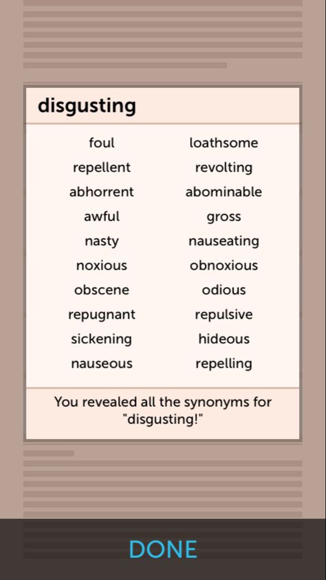 Disgusting Words For Disgust, Other Words For Disgust, Describing Confusion In Writing, Synonyms For Said Writing, Words To Use In Descriptive Writing, Other Words For Said Writing, Writing Expressions, Describing Words, Unique Words Definitions