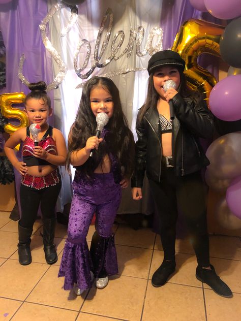 Made all 3 costumes for my daughters selena birthday party Selena Birthday Party, Selena Halloween Costume, Selena Halloween, Selena Quintanilla Halloween Costume, Selena Outfits, Selena Costume, Selena Quintanilla Outfits, Black Halloween Dress, Halloween Express