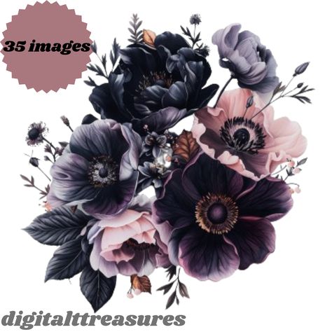 "Immerse yourself in the mystique of midnight gardens with our \"Dark Enchantment: 35 JPG Watercolor Gothic Floral Clipart Collection.\" This exclusive assortment unveils a realm where the beauty of gothic florals meets the allure of fantasy, offering an unparalleled resource for your creative endeavors. What Awaits in This Collection: 35 Unique Gothic Floral Designs: Each piece is a digital masterpiece, featuring watercolor gothic flowers and roses. The collection is drenched in the depths of dark fantasy, perfect for projects that require a touch of mystery and elegance. High-Quality JPG Format: Expect nothing less than high resolution and clear, detailed images that bring the dark allure of these florals to life, whether in print or digital form. Versatile Usage: From dark fairytale pro Dark Flowers Drawing, Dark Fairytale Aesthetic, Gothic Flowers, Gothic Floral, Fairytale Aesthetic, Dark Fairytale, Gothic Fairy, Midnight Garden, Themed Wedding Invitations