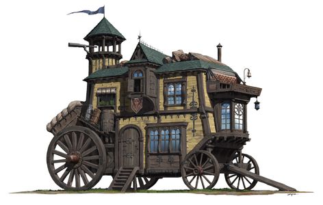 “RV” design, Z PZ on ArtStation at https://www.artstation.com/artwork/bzkzn Pengzhen Zhang, Rv Design, Casa Fantasy, 3d Karakter, Medieval Houses, Fantasy Props, 다크 판타지, Fantasy House, Fantasy Places