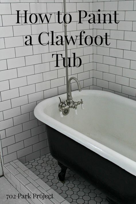 Painting A Clawfoot Tub, Claw Tubs, Park Project, Tile Renovation, Claw Foot Bath, Tub Bathroom, Cast Iron Tub, Tub Ideas, Water Closet