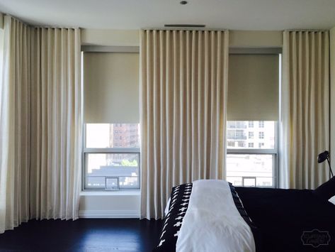 Ripple Fold Curtains, Minimal Curtains, Ripplefold Drapery, Ripplefold Curtains, Ripplefold Draperies, Blackout Roller Shades, Bedroom Furniture Layout, Types Of Window Treatments, Grommet Panels