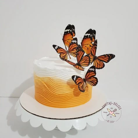 Monarch Butterfly Birthday, Orange Color Cake, Butterfly Baby Shower Cake, Butterfly Sweet 16, Orange Birthday Cake, Butterfly Birthday Cake, Birthday Cale, Butterfly Themed Birthday Party, Enchanted Forest Birthday