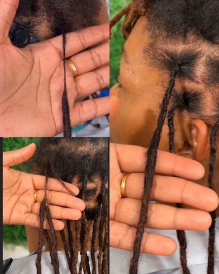 7.9K views · 99 reactions | The technique of how to fix a thinning and split locs.  Video credit: @miimiidith Locs | The technique of how to fix a thinning and split locs. Video credit: @miimiidith Locs #locs #dreadlocks #dreads #locstyles  #hairstyle | By Diseph Benson’s Backup page | This hair is a thinned locs and
this video is going to show you the techniques involved in
fixing a thinning locs, so you fold the lock as it's done
here, then you use your undergrown hair to cover it
before you use your crochet twist pin to go ahead and
relock the hair. Then the second one is also a thinning
one, so you cut off one of the locs like it done here, then
you still fold it and use your overgrown hair sorry your
undergrown hair to cover it and then you use a crochet retreat
spin to lock properly Reattaching Dreadlocks, Thinning Locs, Overgrown Hair, Loose Dreads, Edges Hair, Crochet Twist, Your Crochet, Video Credits, Loc Styles