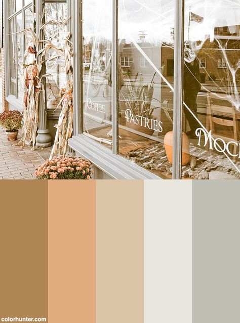 Cafe Color Scheme Coffee Shop Color Scheme, Cafe Color Scheme, Rm Moodboard, Coffee Shop Color Palette, Cafe Color Palette, Cafe Themed Kitchen, Moodboard Cafe, Shops Aesthetic, Cafeteria Vintage