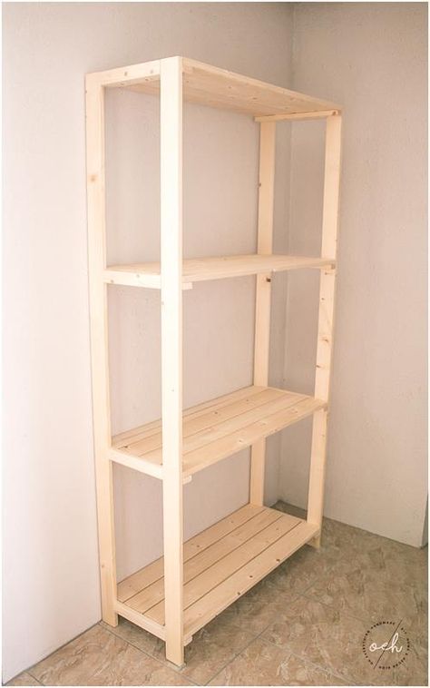 Kreg Tool | Innovative Solutions for All of Your Woodworking and DIY Project Needs How To Build A Shelf Diy Storage, Wood Shelf Unit, Diy Wood Shelving Unit, Shelving Unit Diy, Diy Shelf Unit, Diy Free Standing Shelves, How To Build A Shelf, Plant Shelf Diy, Storage Shelf Diy