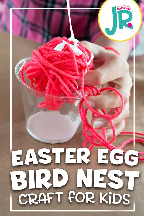 This Easter egg nest is a fun craft for kids to make! Use it to decorate or give as a gift. Focus on the Family, Clubhouse Jr magazine, easter crafts for kids, easy easter craft, spring crafts, spring crafts for kids, crafts for kids, craft for kids to make, easter crafts, kids craft, easy craft for kids, arts and crafts for kids Easter Crafts Kids, Eggs In Nest, Easter Egg Nest, Craft Spring, Easy Craft For Kids, Bird Nest Craft, Kids Arts And Crafts, Crafts Spring, Crafts For Kids Easy