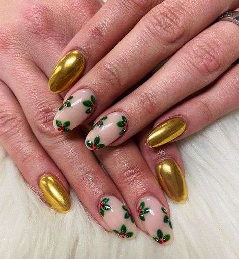 Mistletoe Nails, Minimal Nails Art, Cherry Nails, Minimal Nails, Christmas Nail Designs, Nail Bar, Holiday Nails, Diy Nails, Christmas Nails