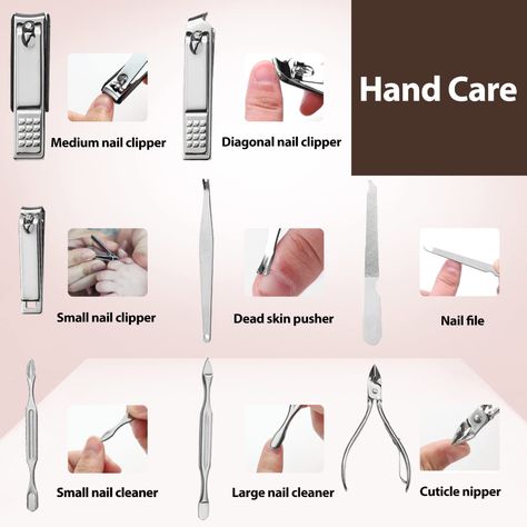 Manicure And Pedicure Tools, Nail Care For Men, Nail Tools Kit, Manicure Set Up, Nail Tools How To Use, Manicure Set Tools, Make Manicure, Nail Care Tools, Nail Care Kit