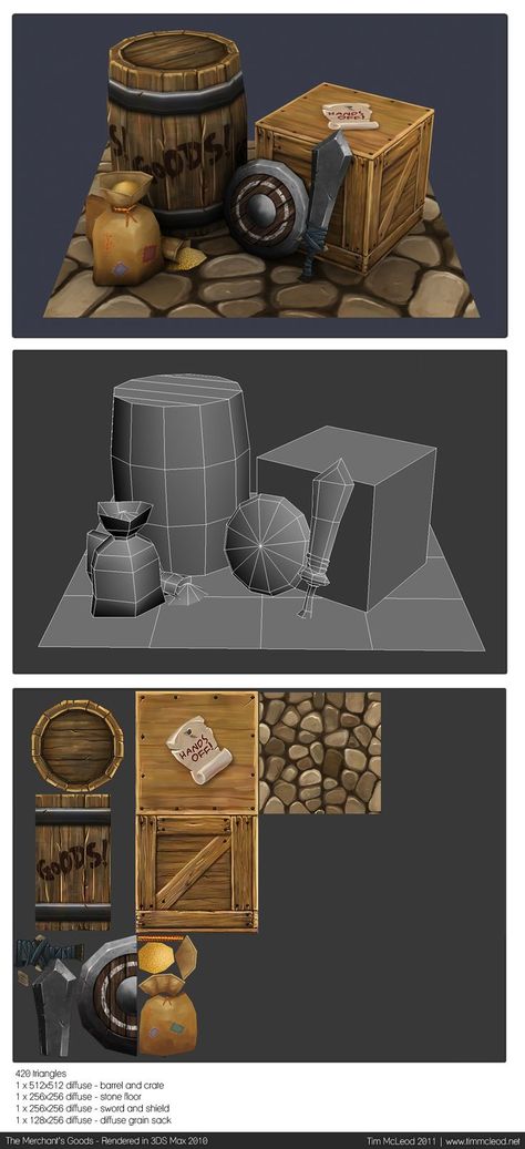 Low poly and texture props: Low Poly Props, Low Poly 3d Art, 3d Modeling Ideas, Blender Low Poly, Prop Modeling, 3d Max Tutorial, Game Textures, Environment Props, Low Poly Games