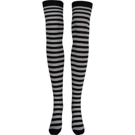 Striped Thigh Highs, White Long Socks, White Thigh High Socks, White Thigh Highs, Striped Thigh High Socks, Black And White Socks, Sock Drawer, White Socks, Thigh High Socks