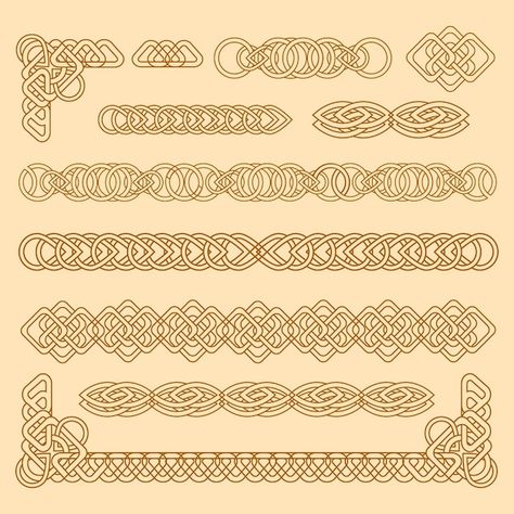 Free vector hand drawn celtic borders o... | Free Vector #Freepik #freevector #celtic-border #celtic-ornament #celtic-knot #celtic Celtic Borders, Celtic Border, Square Border, Vector Hand, Celtic Knot, Vector Photo, Borders, Graphic Resources, Hand Drawn