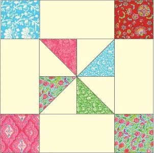 Framed Pinwheel Block: FREE Quilt Block Pattern Download | Quilting Daily