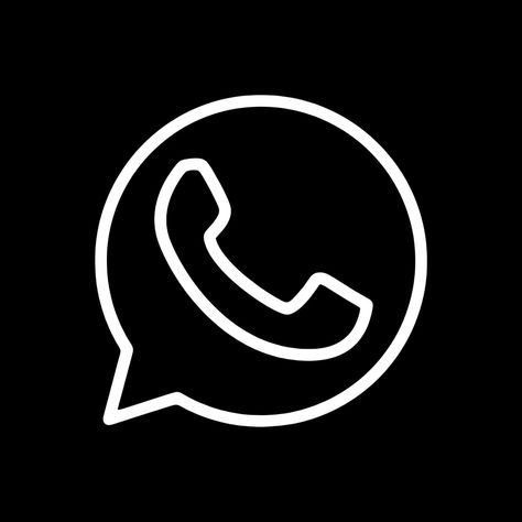 Black And White App Icon Whatsapp, Black And White Whatsapp Icon, Black Whatsapp Icon, Whatsapp App Icon, Black Widget, Whatsapp App, Homescreen Background, Homescreen Idea, Logo Design App